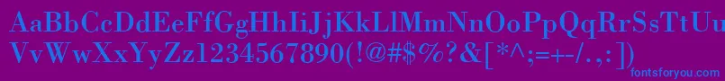 BodoniLtRoman Font – Blue Fonts on Purple Background