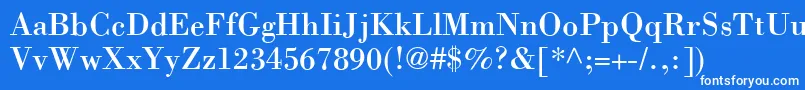 フォントBodoniLtRoman – 青い背景に白い文字