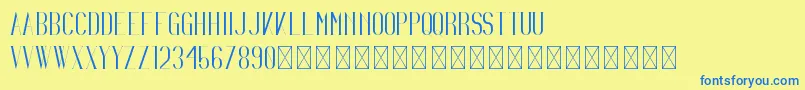 Шрифт Irina PersonalUse – синие шрифты на жёлтом фоне