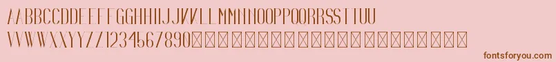 フォントIrina PersonalUse – ピンクの背景に茶色のフォント