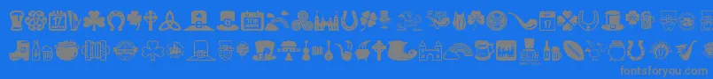 Irish Font – Gray Fonts on Blue Background