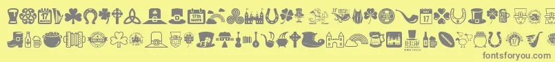 Irish Font – Gray Fonts on Yellow Background