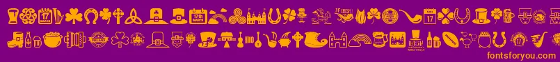 Irish Font – Orange Fonts on Purple Background