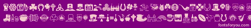 Fonte Irish – fontes rosa em um fundo violeta