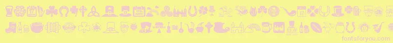 Irish Font – Pink Fonts on Yellow Background