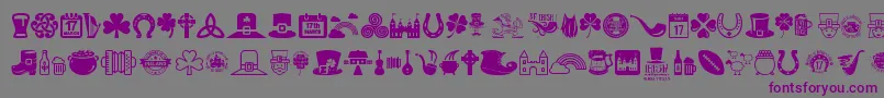 Шрифт Irish – фиолетовые шрифты на сером фоне