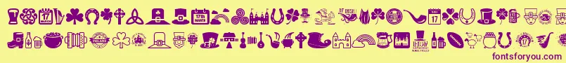 Irish Font – Purple Fonts on Yellow Background