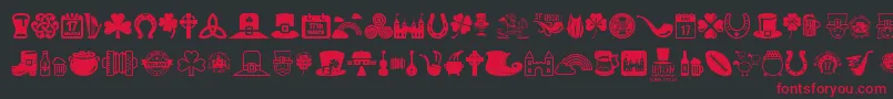 Irish Font – Red Fonts on Black Background