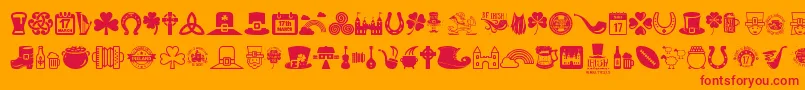 Irish Font – Red Fonts on Orange Background