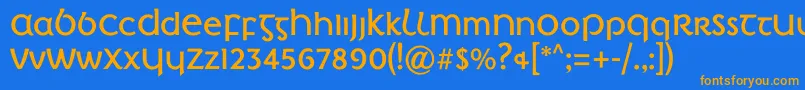 IrishPenny Font – Orange Fonts on Blue Background