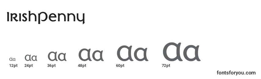 IrishPenny Font Sizes