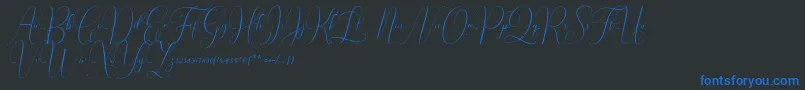 Irlandia Script Font – Blue Fonts on Black Background