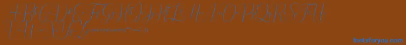 Irlandia Script Font – Blue Fonts on Brown Background