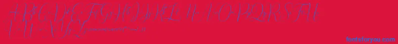 Irlandia Script Font – Blue Fonts on Red Background