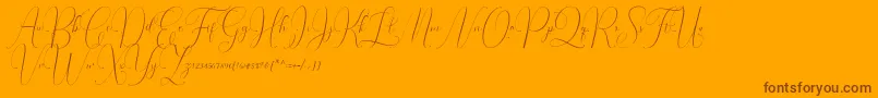 Irlandia Script Font – Brown Fonts on Orange Background