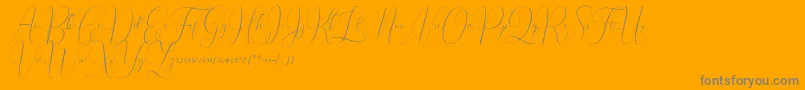 Irlandia Script Font – Gray Fonts on Orange Background