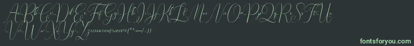 Шрифт Irlandia Script – зелёные шрифты на чёрном фоне