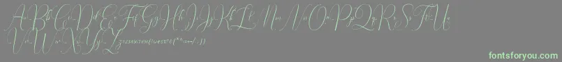Irlandia Script Font – Green Fonts on Gray Background