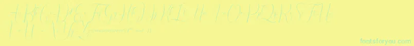 Fonte Irlandia Script – fontes verdes em um fundo amarelo