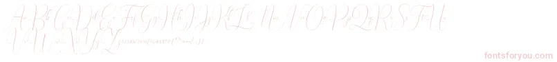 Irlandia Script-fontti – vaaleanpunaiset fontit valkoisella taustalla