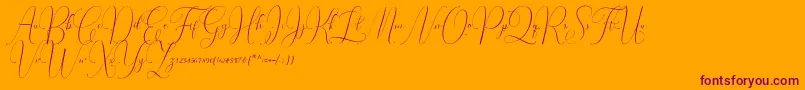 Irlandia Script Font – Purple Fonts on Orange Background