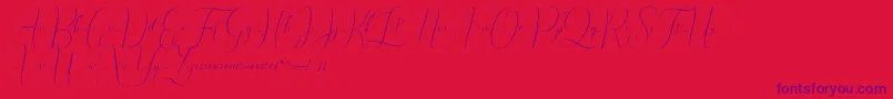 フォントIrlandia Script – 赤い背景に紫のフォント