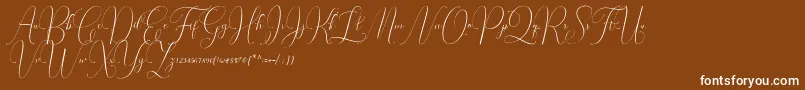 Irlandia Script Font – White Fonts on Brown Background
