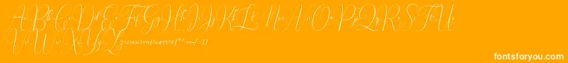 Irlandia Script Font – White Fonts on Orange Background
