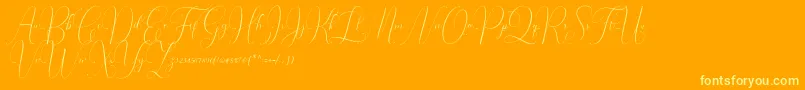 fuente Irlandia Script – Fuentes Amarillas Sobre Fondo Naranja