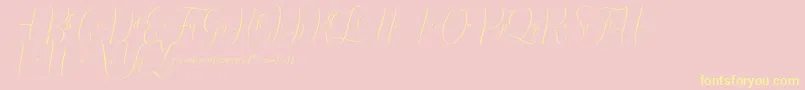 Irlandia Script-Schriftart – Gelbe Schriften auf rosa Hintergrund