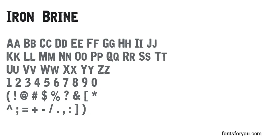 A fonte Iron  Brine – alfabeto, números, caracteres especiais