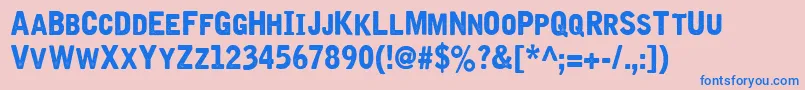 Iron  Brine Font – Blue Fonts on Pink Background