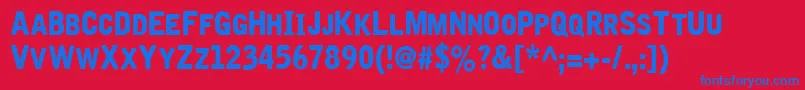 Iron  Brine Font – Blue Fonts on Red Background