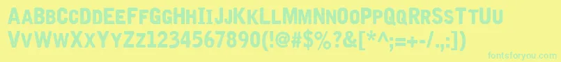 Iron  Brine Font – Green Fonts on Yellow Background