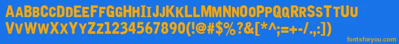 Iron  Brine Font – Orange Fonts on Blue Background