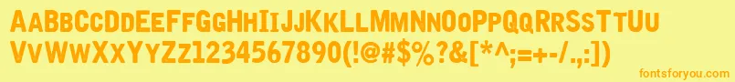 Iron  Brine-fontti – oranssit fontit keltaisella taustalla