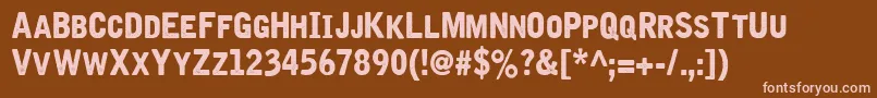 Czcionka Iron  Brine – różowe czcionki na brązowym tle