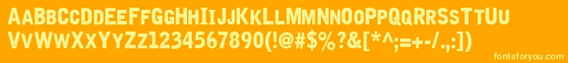 Iron  Brine Font – Yellow Fonts on Orange Background