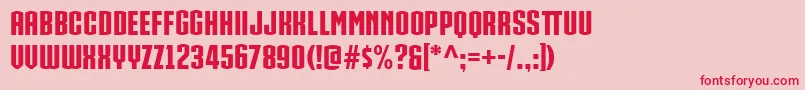 IRON MAN OF WAR 002 NCV Font – Red Fonts on Pink Background