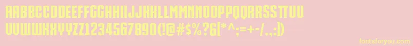 IRON MAN OF WAR 002 NCV Font – Yellow Fonts on Pink Background