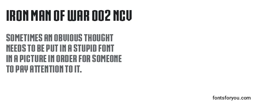 Review of the IRON MAN OF WAR 002 NCV Font