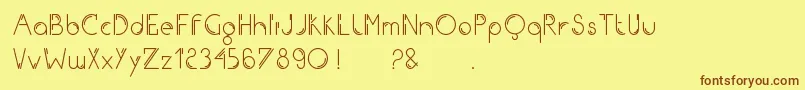 Iron-fontti – ruskeat fontit keltaisella taustalla