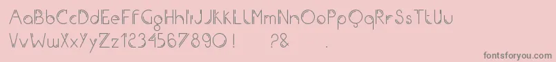 Iron-fontti – harmaat kirjasimet vaaleanpunaisella taustalla