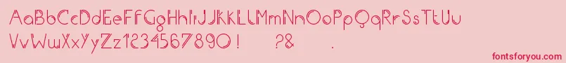 フォントIron – ピンクの背景に赤い文字