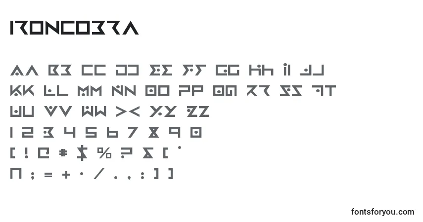 Schriftart Ironcobra (130517) – Alphabet, Zahlen, spezielle Symbole