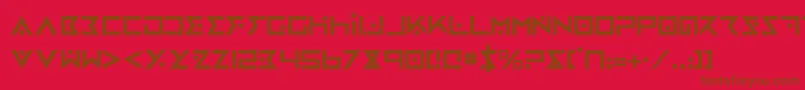 ironcobra-fontti – ruskeat fontit punaisella taustalla