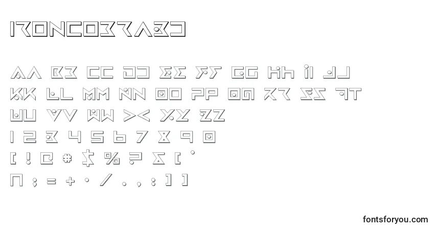 Schriftart Ironcobra3d (130518) – Alphabet, Zahlen, spezielle Symbole