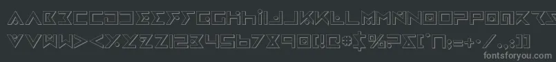 フォントironcobra3d – 黒い背景に灰色の文字