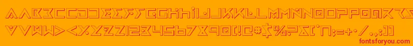 ironcobra3d-Schriftart – Rote Schriften auf orangefarbenem Hintergrund