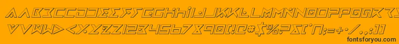 fuente ironcobra3di – Fuentes Negras Sobre Fondo Naranja
